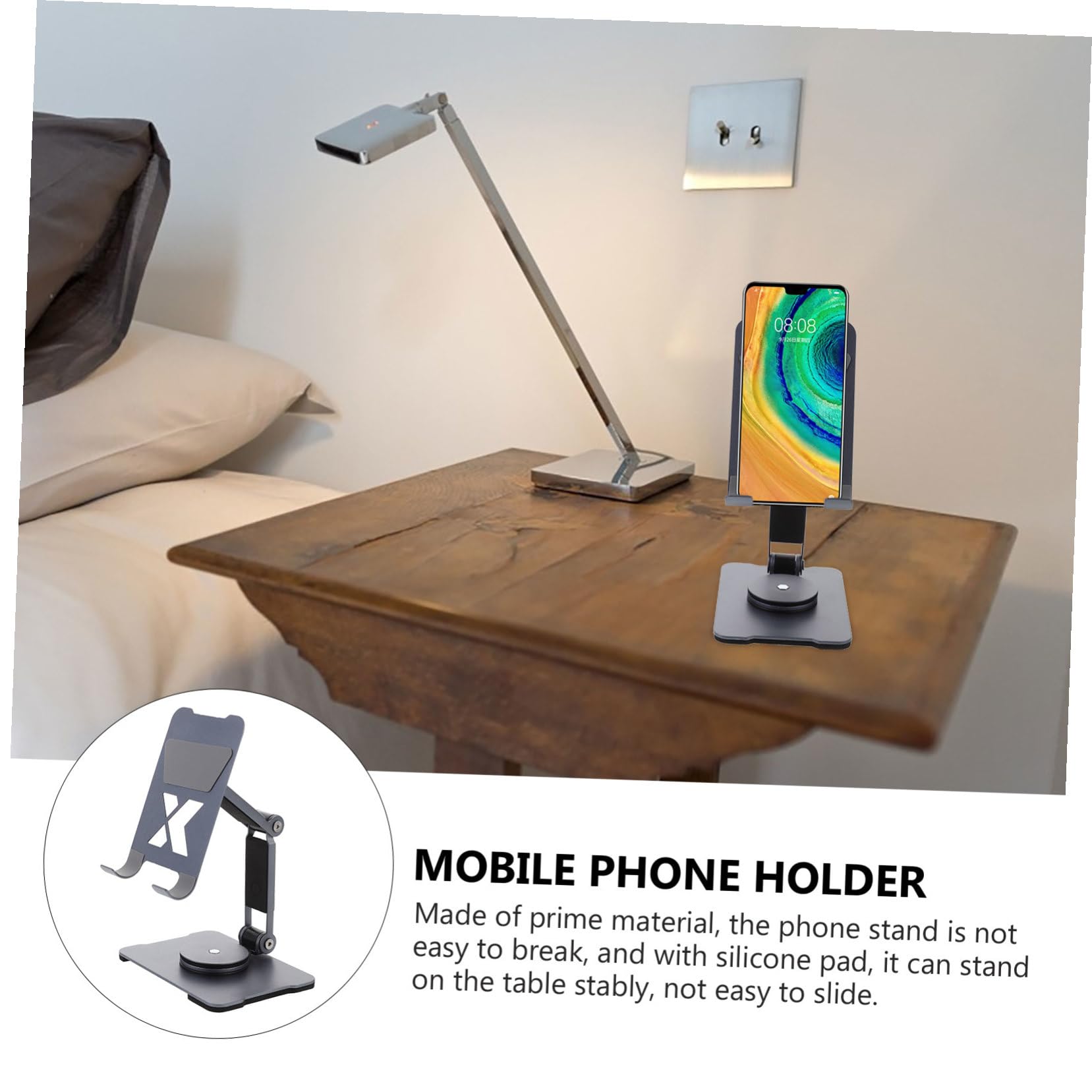 Soporte Plegable Giratorio para Teléfono Móvil, Altura Ajustable