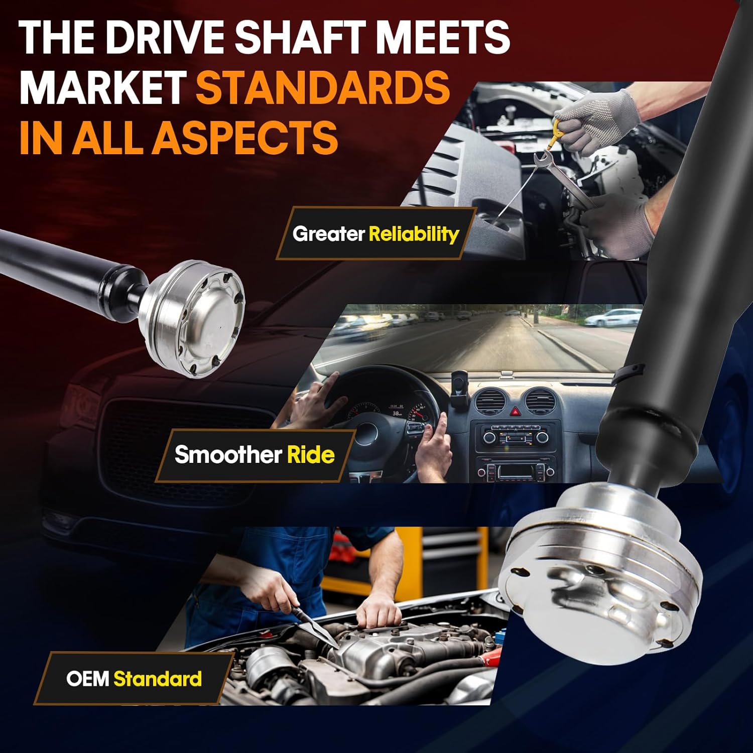 Rear Complete Drive Shaft Fit for Dodge Charger, for Chrysler 300 2015-2019 3.6 V6 AWD Driveshaft Prop Shaft Assembly Replaces 68261528AD, 68212031AB, 976-986