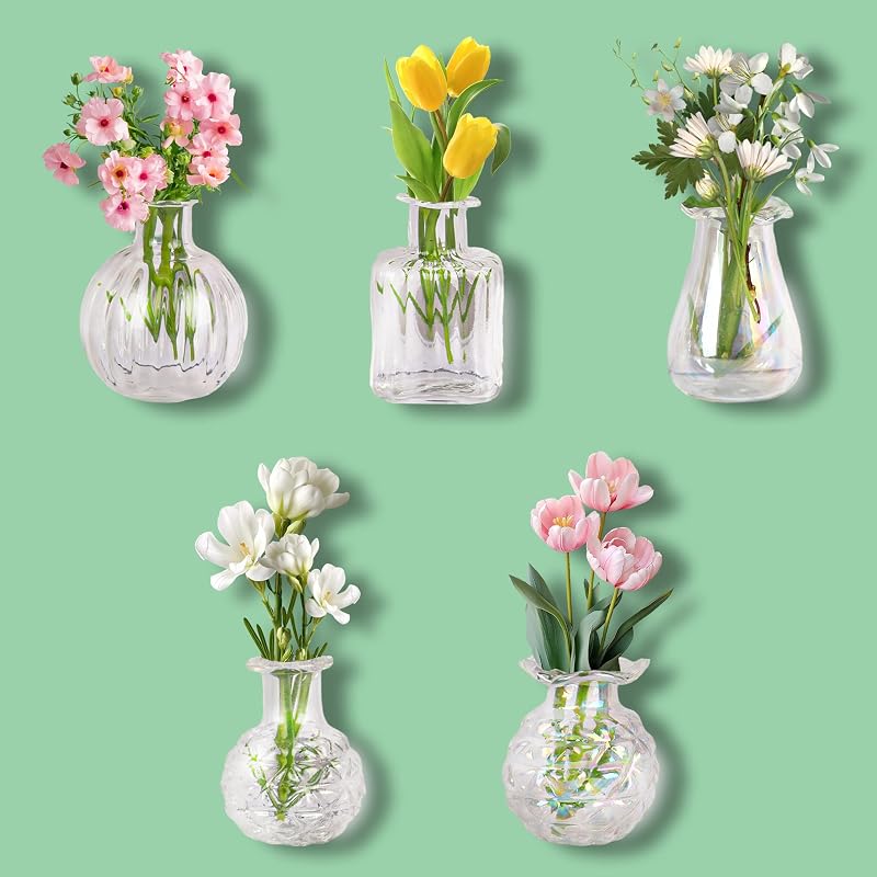 ZOYVUX Cute Mini Vase Magnets for Fridge, Funny Decorative Magnets, 5 Pack