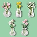 ZOYVUX Cute Mini Vase Magnets for Fridge, Tiny Plant Glass Vases with Flowers, Magnetic Refrigerator Decor for Kitchen, Office, Locker (5 Pack)
