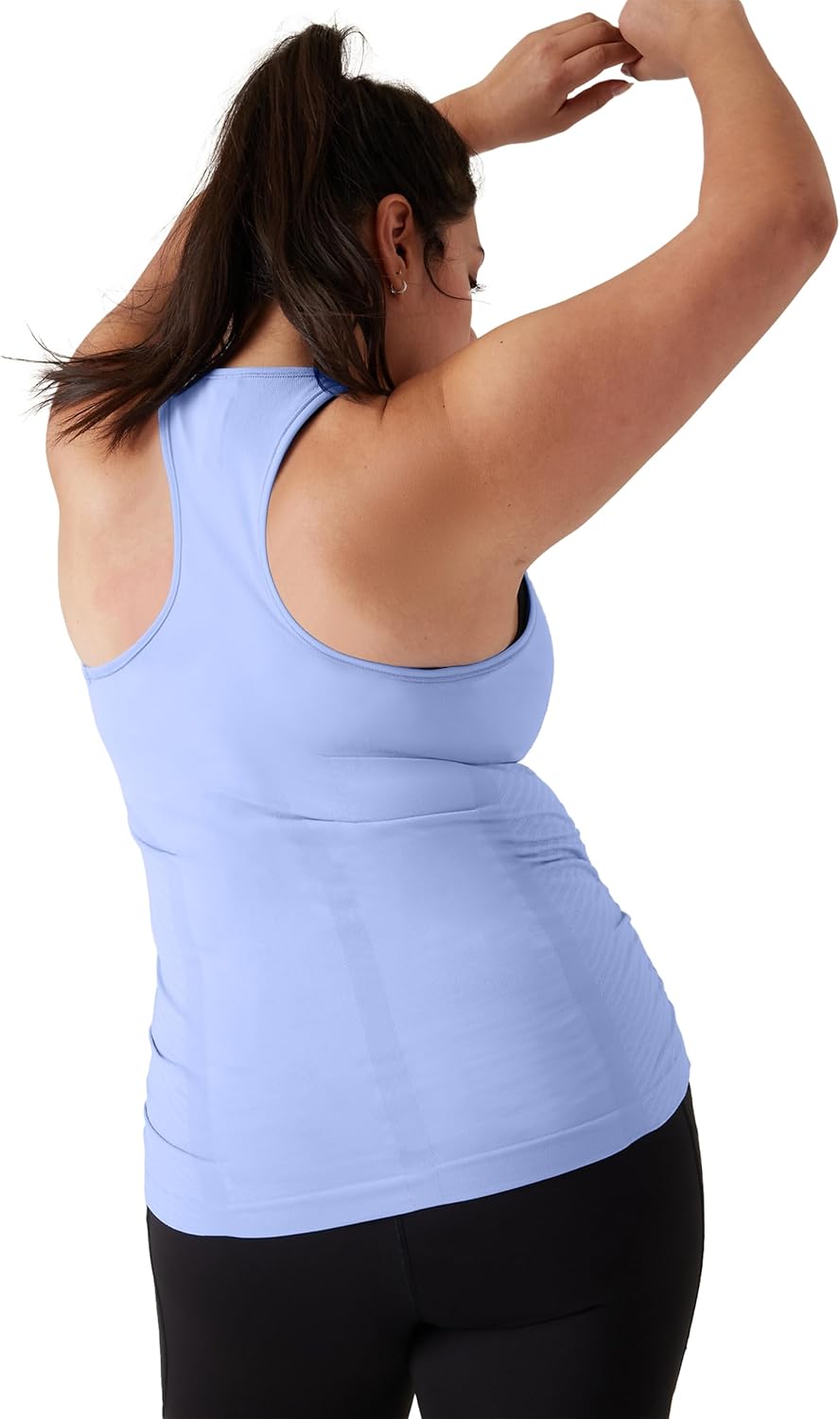 Women's Seamless Racerback Tank Top, Crew Neck Workout Yoga Padded Athletic Shirts - Image 2