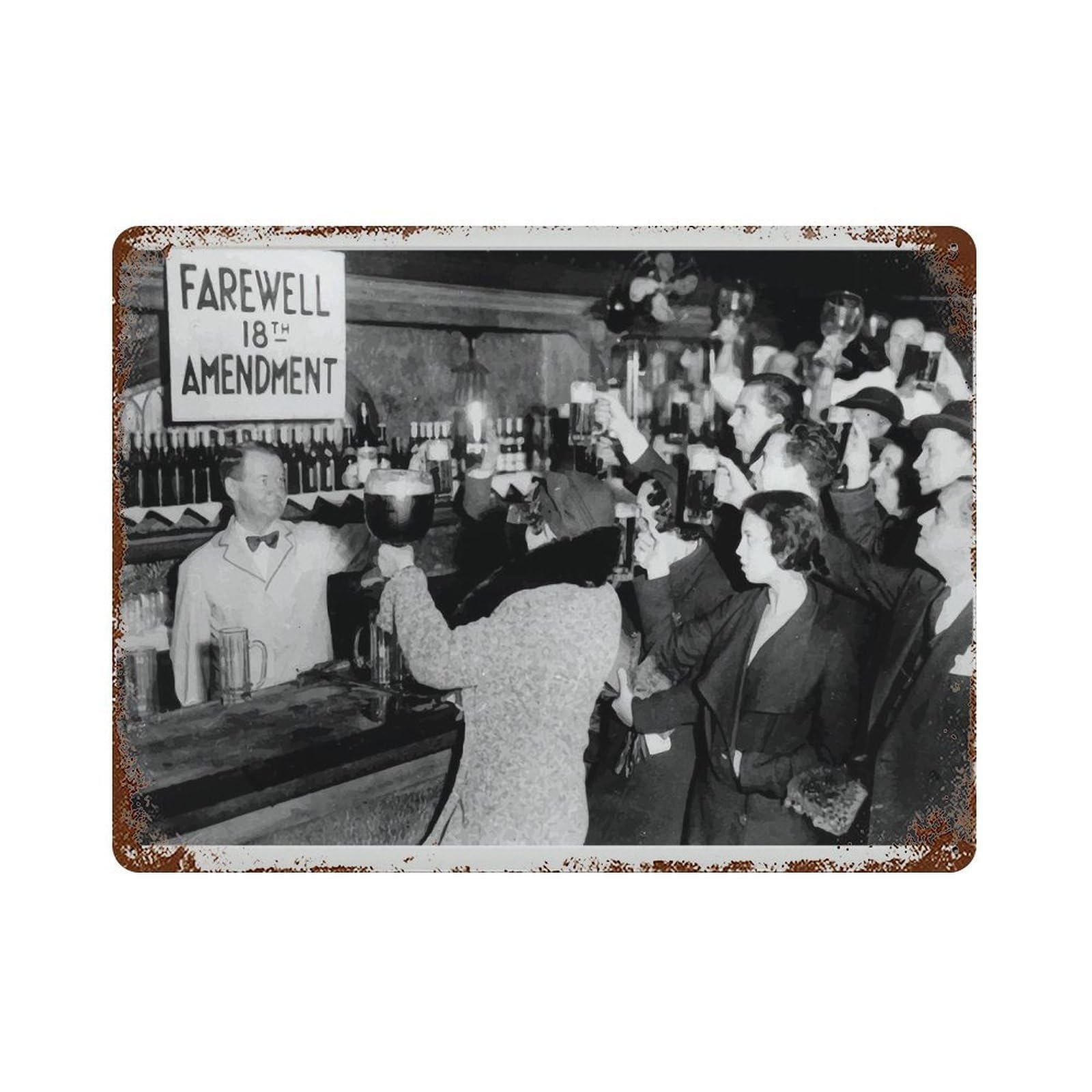 xiaoxiaoshen Prohibition Ends Vintage Bar Decor Wall Decor Art Metal Tin Poster Modern Home Decor Art Home Bar Shop Decorations Vintage Sign 30x40cm