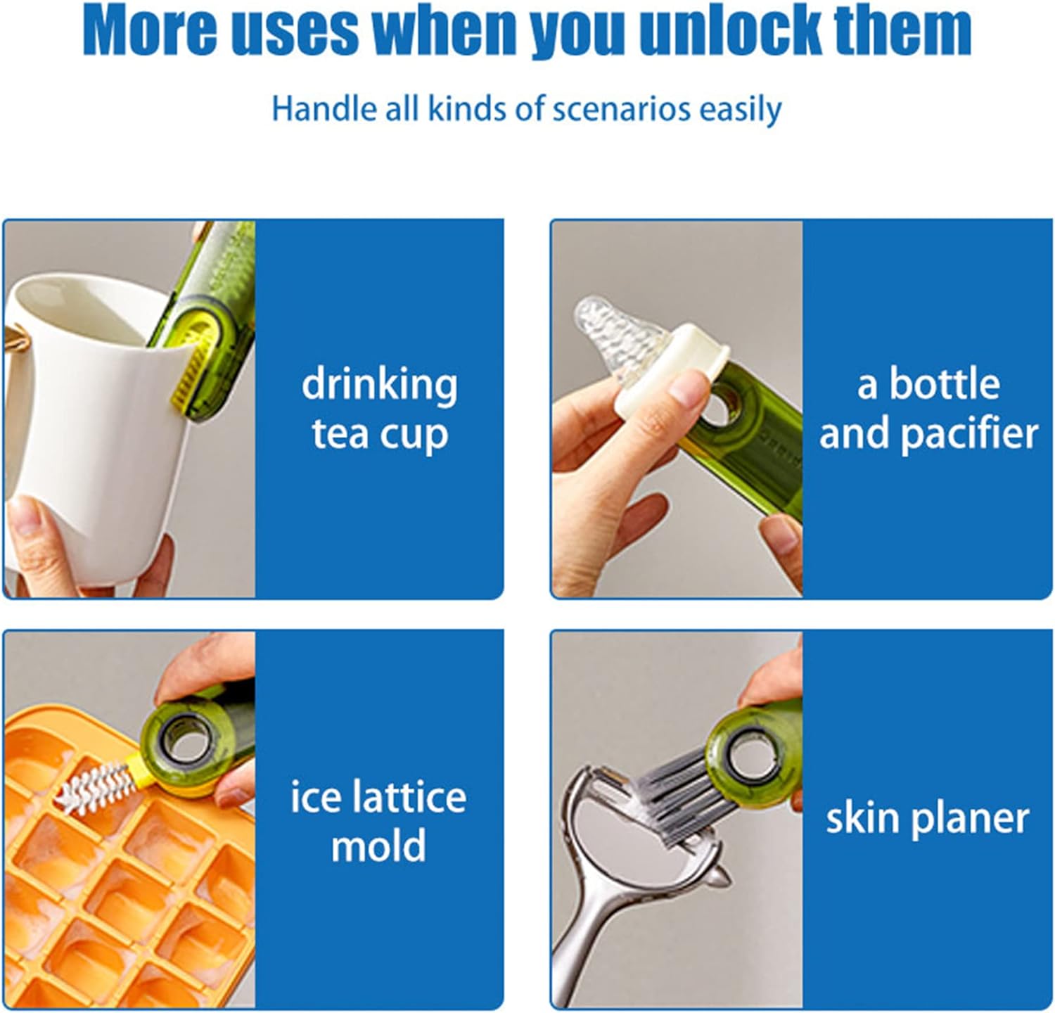 3 in 1 Tiny Bottle Cup Lid Detail Brush Straw Cleaner Tools Multi-Functional Crevice Cleaning Brush, Cleaning Brush for Bottles Clean Brushes for Nursing Cover,Home Kitchen Cleaning(3Color Set) : Home & Kitchen