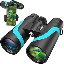 15x55 UHD Binoculars for Adults &ndash; High Powered Large View, BAK4 Prism, Waterproof &amp; Lightweight for Bird Watching, Hunting,Hiking, Travel, Cruise, Sports with Phone Adapter (Blue)