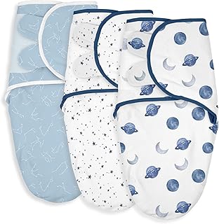 Organic Baby Swaddle Sleep Sacks, 3-Pack Swaddles for Newborns Baby Esse...