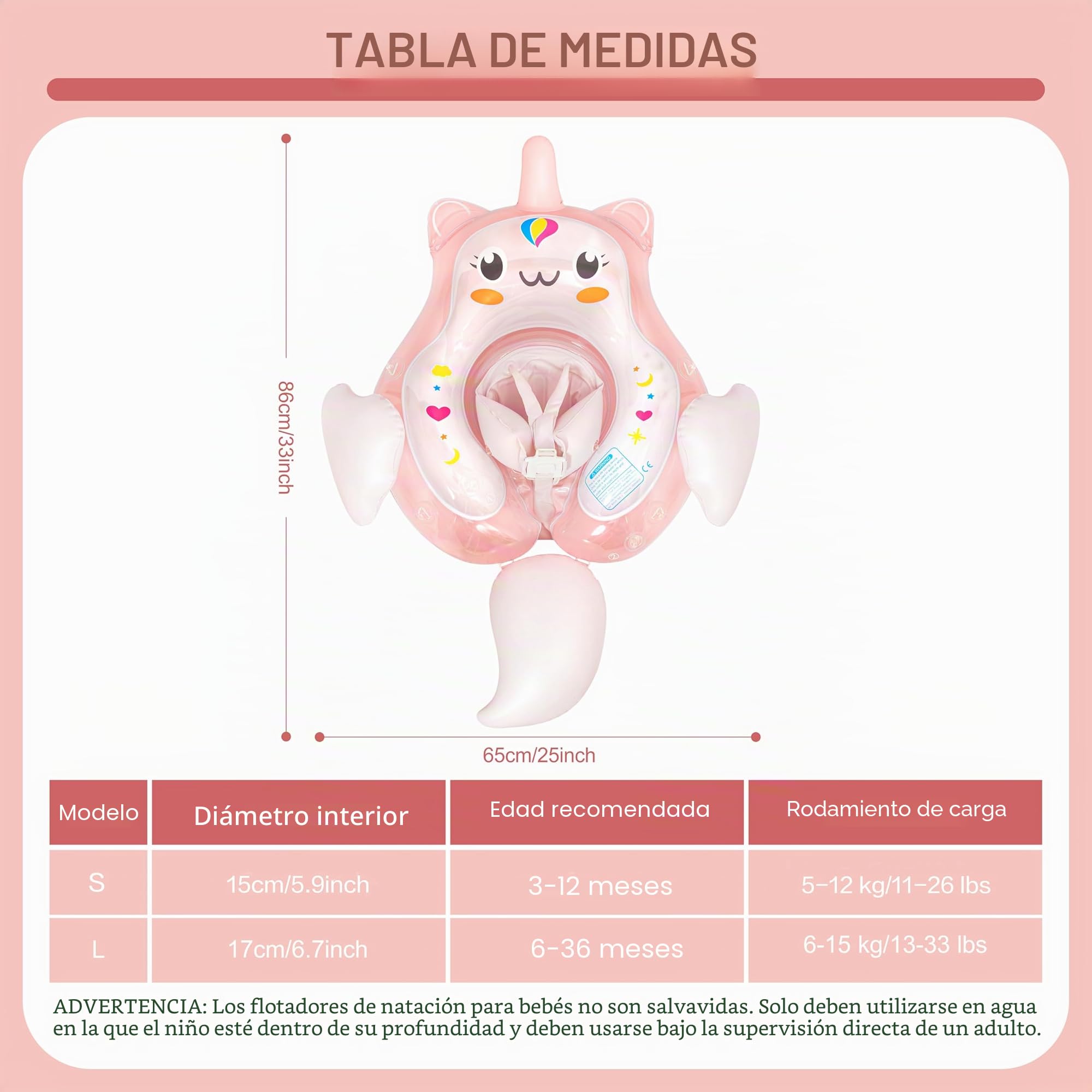Flotador inflable de unicornio para bebé con toldo de 3-6-12 meses, flotador de piscina para bebé, anillo de flotador, asiento inflable para bebé con toldo de sombra para 6-12-18-36 meses, rosa