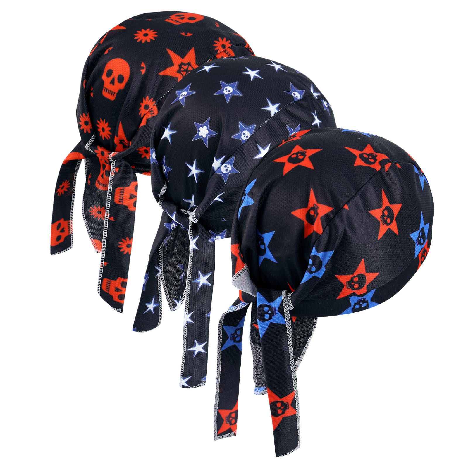 DOCILA 3 Pcs Skull Caps for Men Fashion Sweat Wicking Helmet Liner Hard Hat Beanie Breathable Motorcycle Cycling