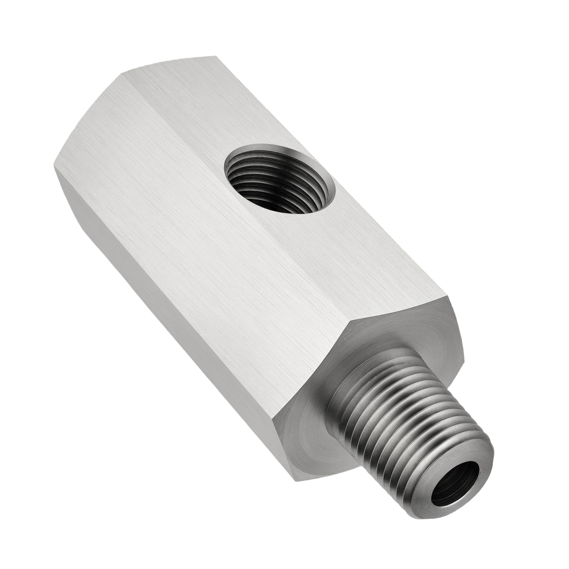 EVIL ENERGY 1/8 BSPT Oil Pressure Sensor Tee Adapter, Stainless Steel 1/8 BSPT Female to Male Threaded Oil Pressure Adapter with 1/8 NPT Female Port,