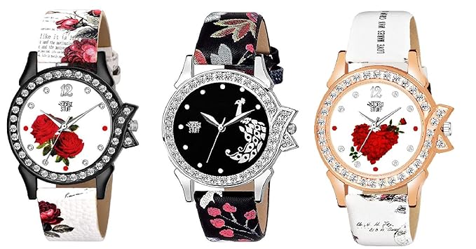Swadesi Stuff Multi Color Analogue Watch for Women & Girls - Combo of 3 Watches