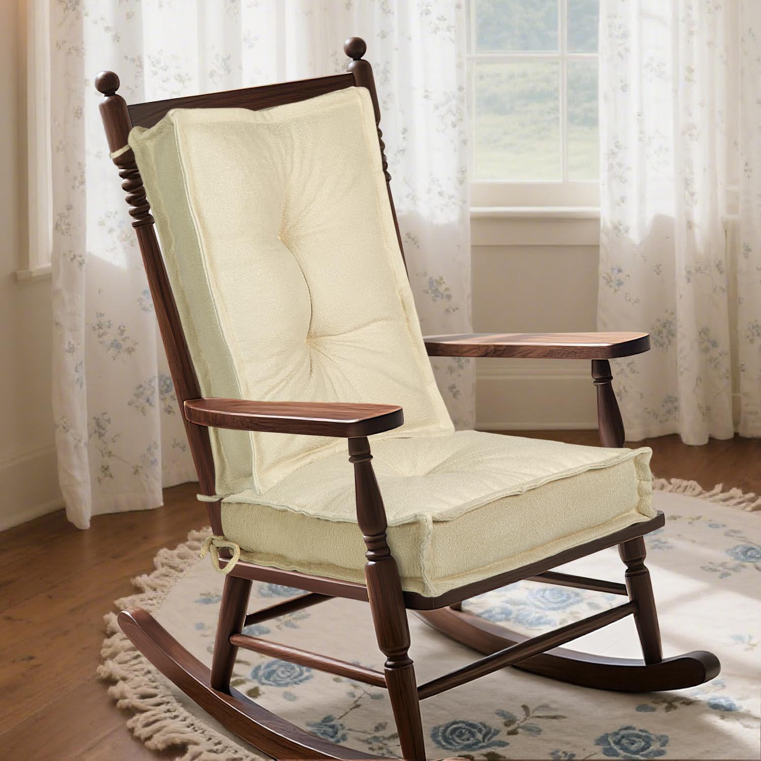 Waterproof Rocking Chair Cushions Indoor，Glider Rocker Cushions,Rocking Chair Pads for Wooden Rocking Chair