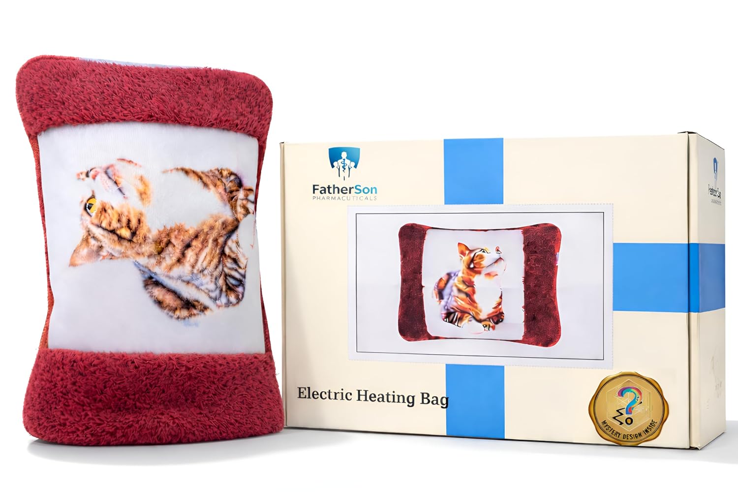 FatherSon Electric Hot Bag for Pain Relief | Hot Water Bag for Period Pain Relief | Heating Pad for Cervical Pain Multicolour with Pocket with Feature of Auto-Cutoff after Peak Temperature Gurguling Sounds