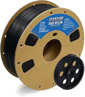 OVERTURE Nylon Filament 1.75mm 3D Printer Filament, Polyamide (PA) 1kg Spool (2.2lbs), Dimensional Accuracy +/- 0.03 mm, Fit Most FDM Printer (Black)