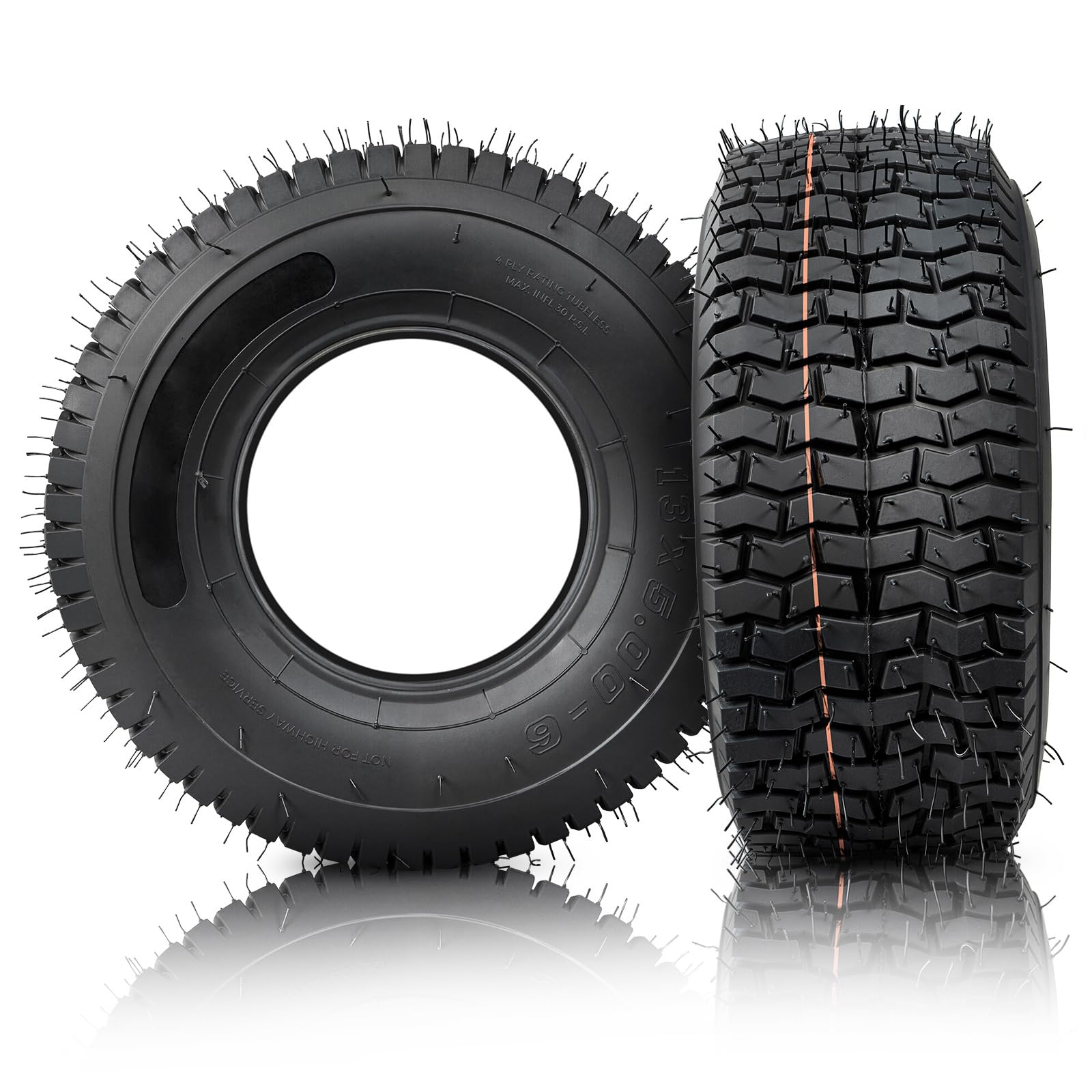 PROPARTS 13x5.00-6 Lawn Mower Tires, 13x5x6nhs 4pr Turf Tire for Riding Lawn Mowers &amp; Garden Tractor, Tubeless, Set of 2
