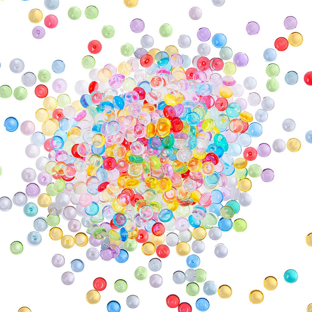Baker Ross WA161 Rainbow Colours Acrylic Dew Drop Gems - 60g - Pack of 1, Colourful Acrylic Gems for Craft Decorating