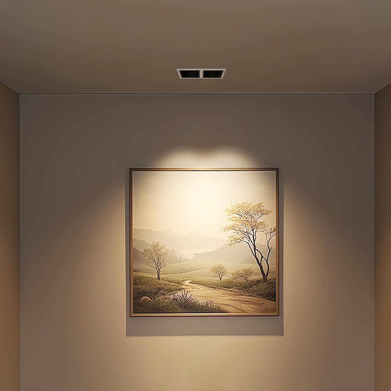 3" Square 24W LED Dimmable Recessed Lighting Downlight, Home Indoor Directional Ceiling Spotlight Surface Fixture with 36° Beam Angle, Honeycomb Mesh Anti-Glare Design, Includes Junction Box