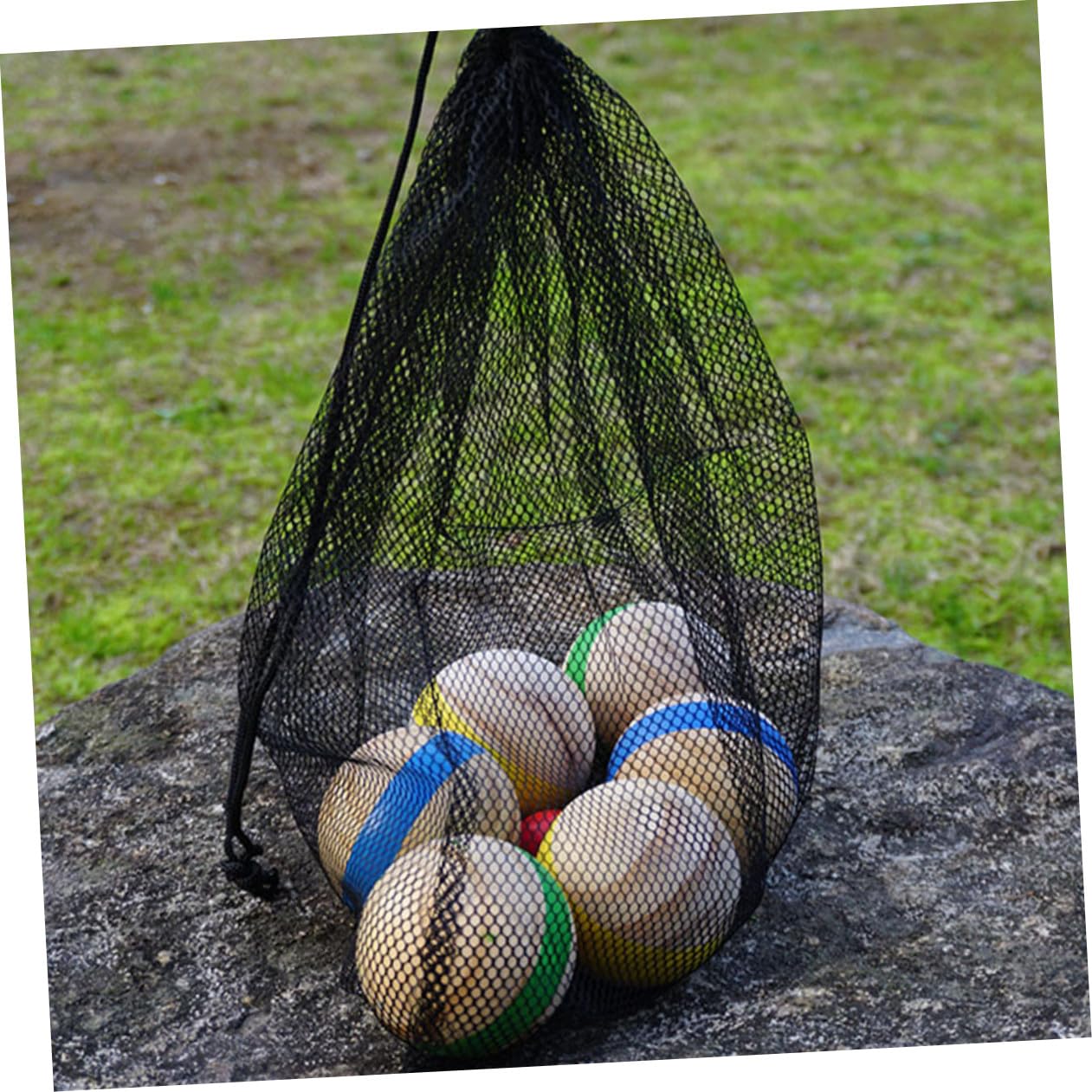 UPKOCH Bocce en Plein Air en Bois Massif 7pcs Surface Lisse sans Bavure Ambiance Estivale Lors des Fêtes d'anniversaire la Plage Couleur Aléatoire