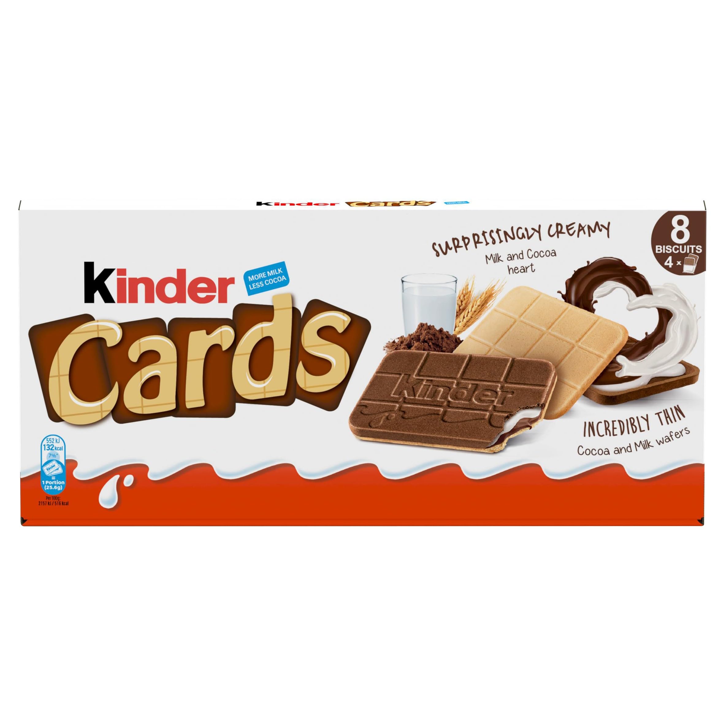 Kinder Cards Wafer Biscuit Pack of 4 x 25.6g