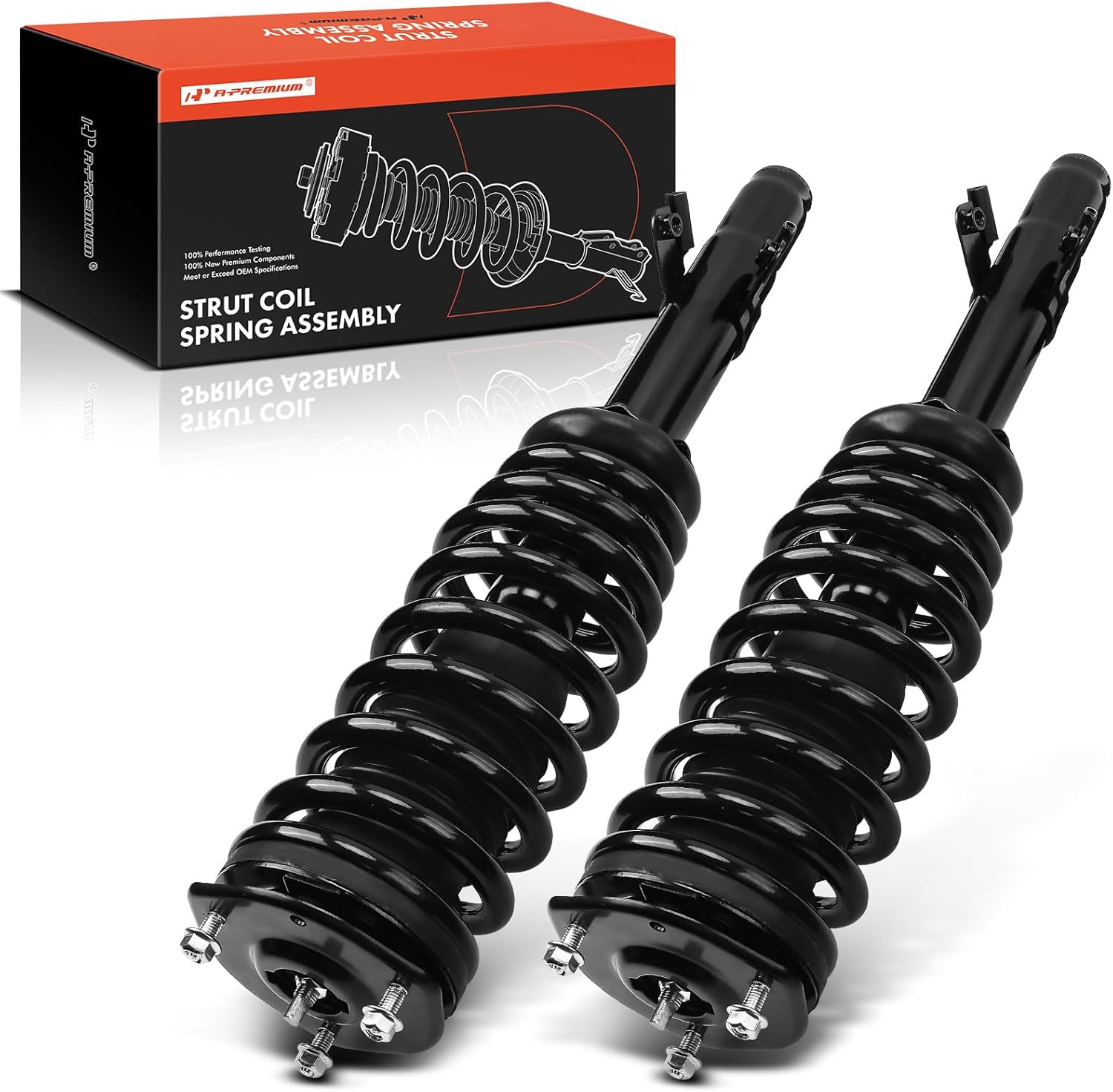 A-Premium Front Strut Assembly Compatible with Ford Fusion 2006-2009 & Lincoln MKZ 2007-2009 & Mercury Milan 2006-2009 - 2x Replacement Suspension Complete Strut Shock Absorber with Coil Spring