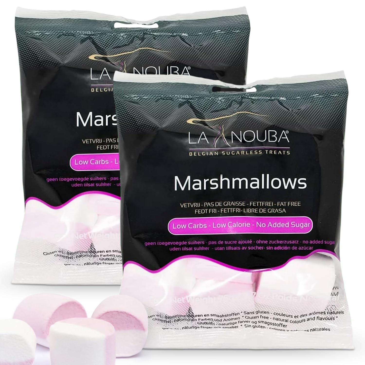La Nouba Sugar Free Marshmallows, Gluten Free, 2.7 oz Each (2 Pack)