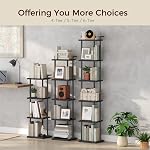 MAHANCRIS 6 Tier Bookshelf, Book Shelf, Narrow Bookcase, Industrial Slim Shelving Unit, Corner Shelf Storage Organizer for Living Room, Home Office, Study, Black BKBK11601