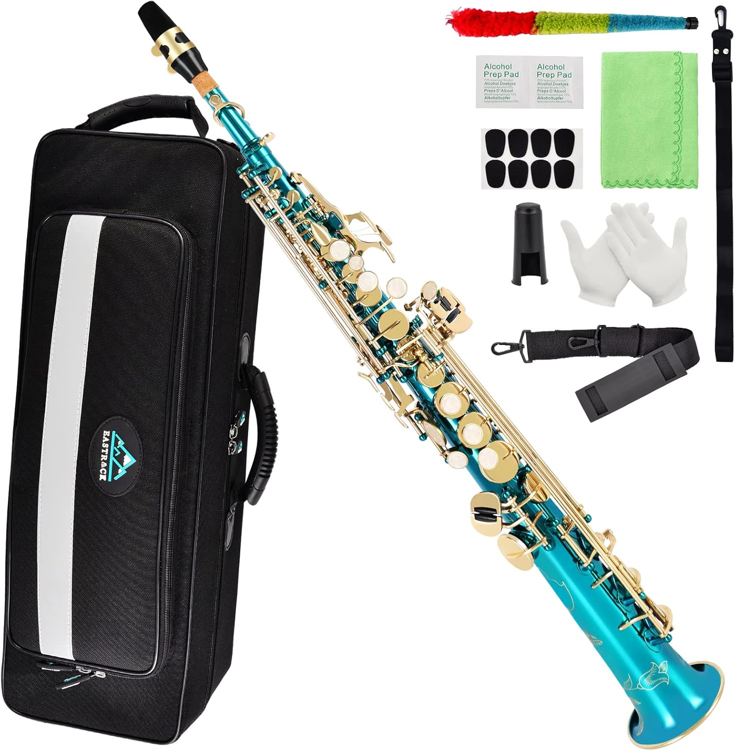 EastRock Bb Soprano Saxophone Straight Sax Instruments for