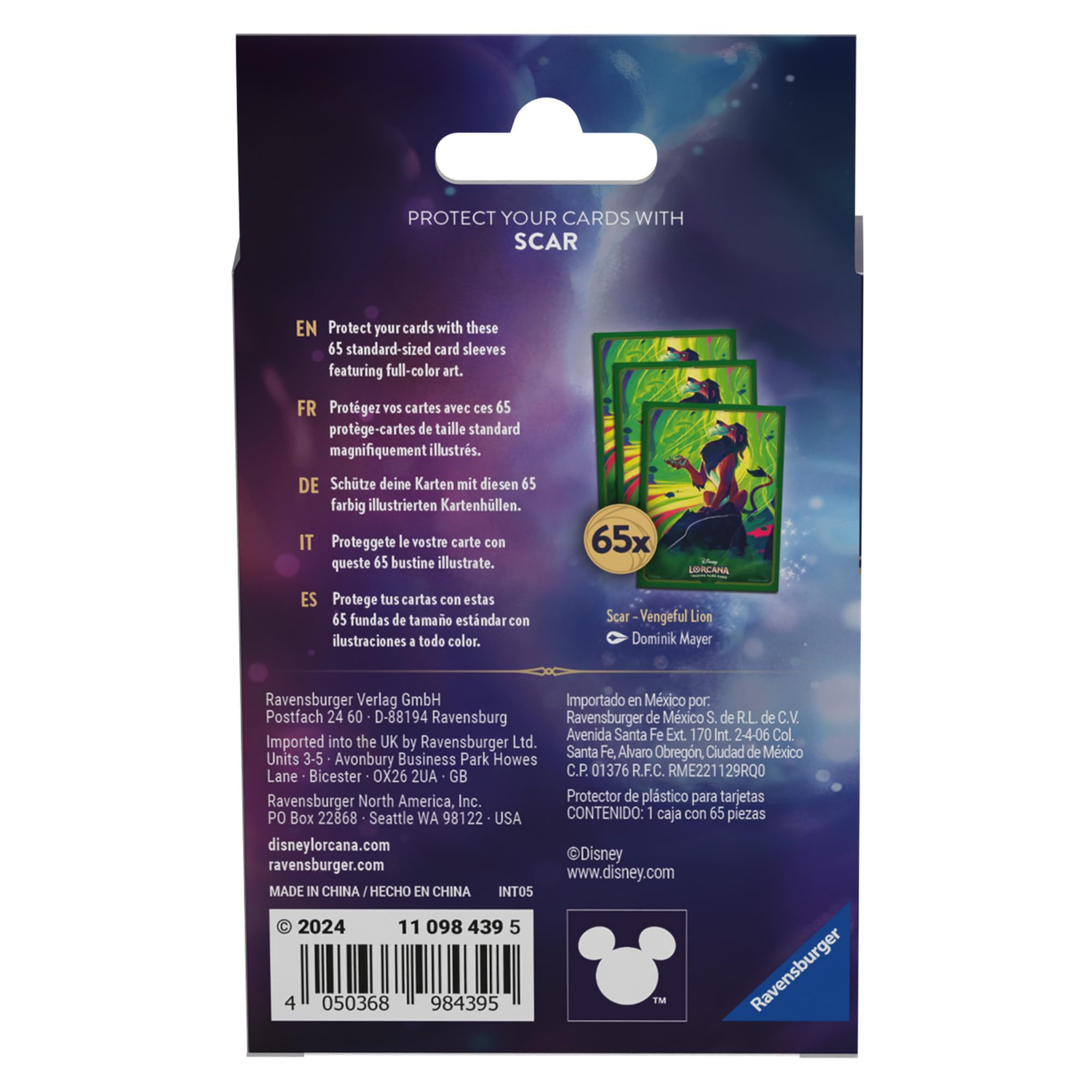 Ravensburger Disney Lorcana TCG Trading Adults and Kids 8 Years Up - Scar 65 Card Sleeves - Set 6: Azurite Sea - Image 3