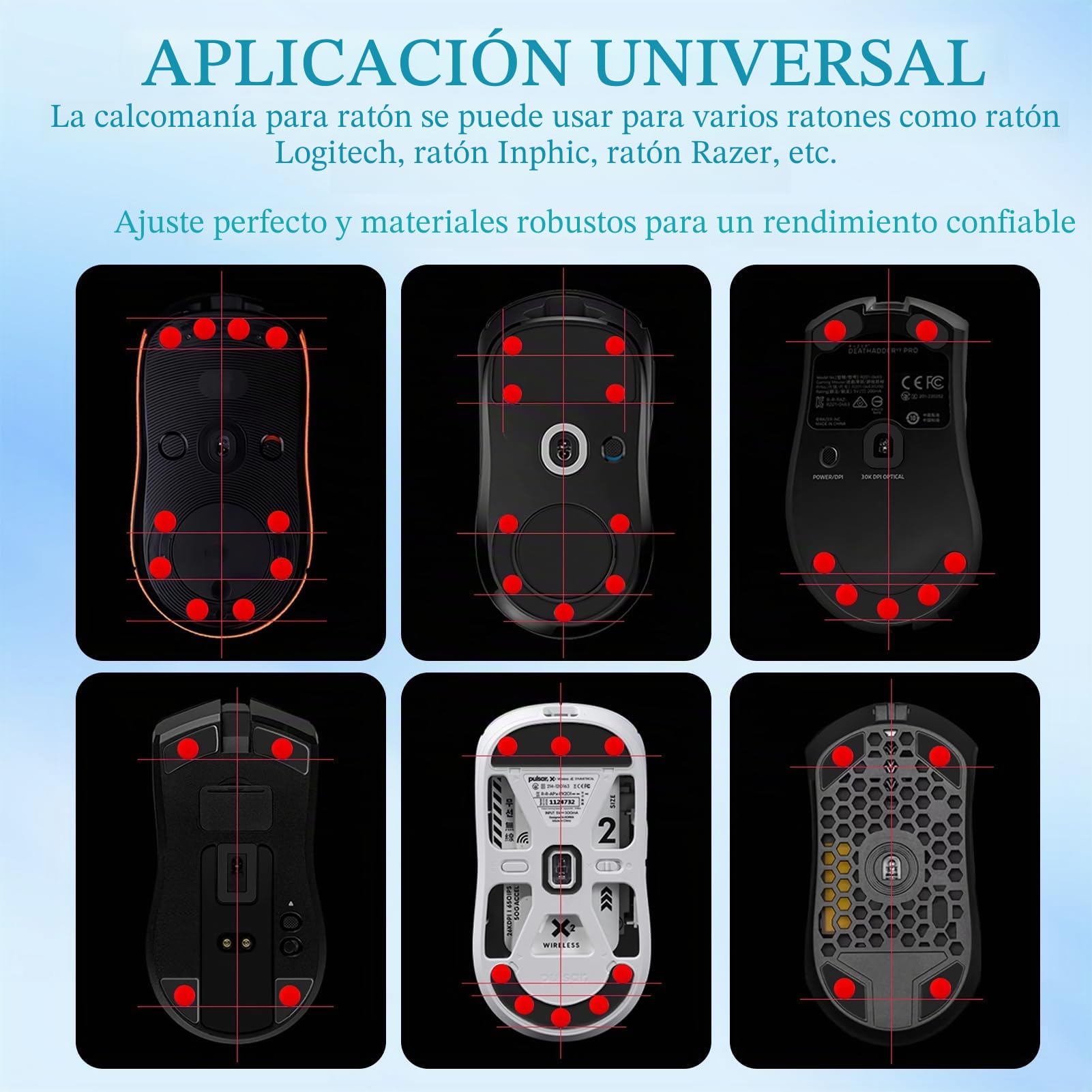 Juego de 40 Patines de ratón para Logitech G Pro inalámbricos, pies de ratón Ultra rápidos para Logitech G Pro inalámbrico, ratón Dot Skate, Bordes Redondeados, propiedades de Deslizamiento