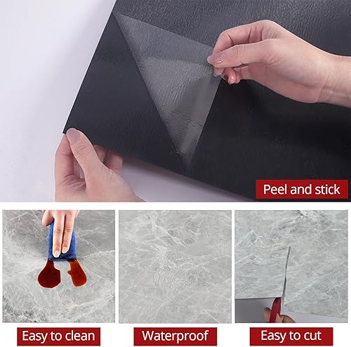 Miniatura 23 de WESTICK 20 azulejos de mármol para baño, impermeables, de 12 x 12 pulgadas, autoadhesivos, azulejos de vinilo para despegar y pegar, azulejos