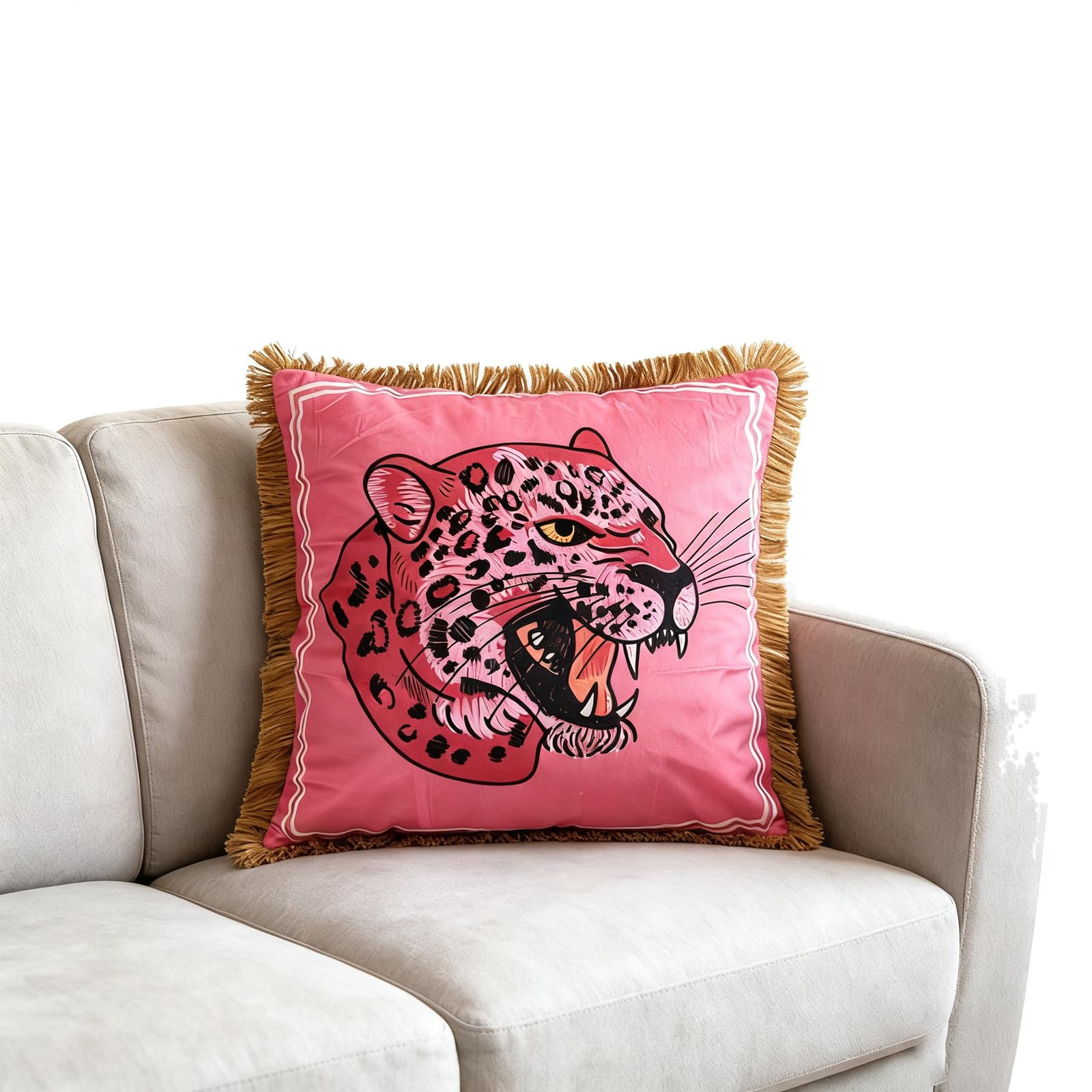 YIXANNX Tiger Pillow Soft 18 X 18 Inch Stylish Leopard Throw Section B