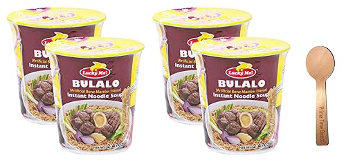 Miniatura 1 de Lucky Me Bulalo - Sopa instantánea de fideos de 247 onzas paquete de 4 empaquetada con cuchara PrimeTime Direct en una bolsa sellada de PTD
