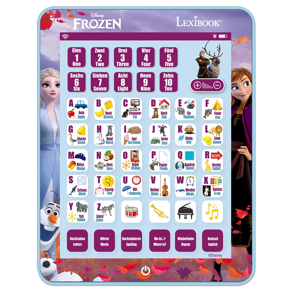 LEXIBOOK Frozen Educational Bilingual Interactive Learning Tablet, English/German languages, JCPAD002FZi3LXB