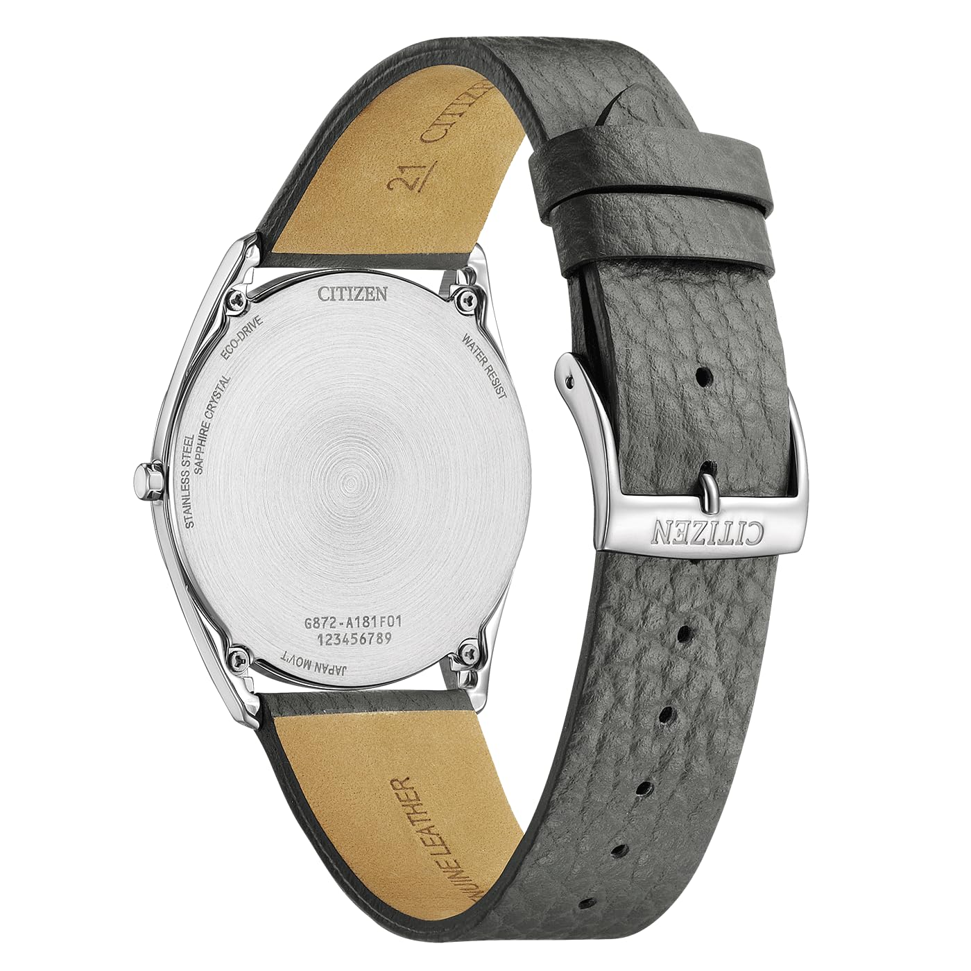 Citizen AR3120-24L męski analogowy zegarek Eco-Drive ze skórzanym paskiem