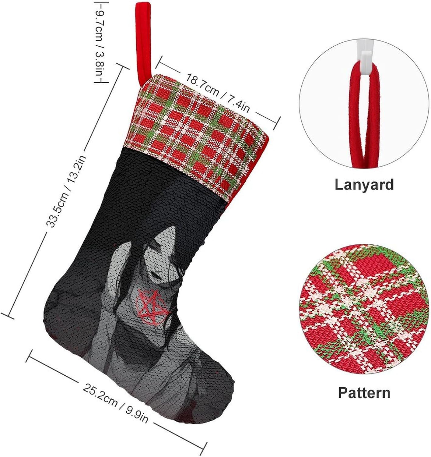 Asian Woman Pentagram Christmas Stockings Ornament Hanging Gift Bag Party Supplies Holiday Home Decor