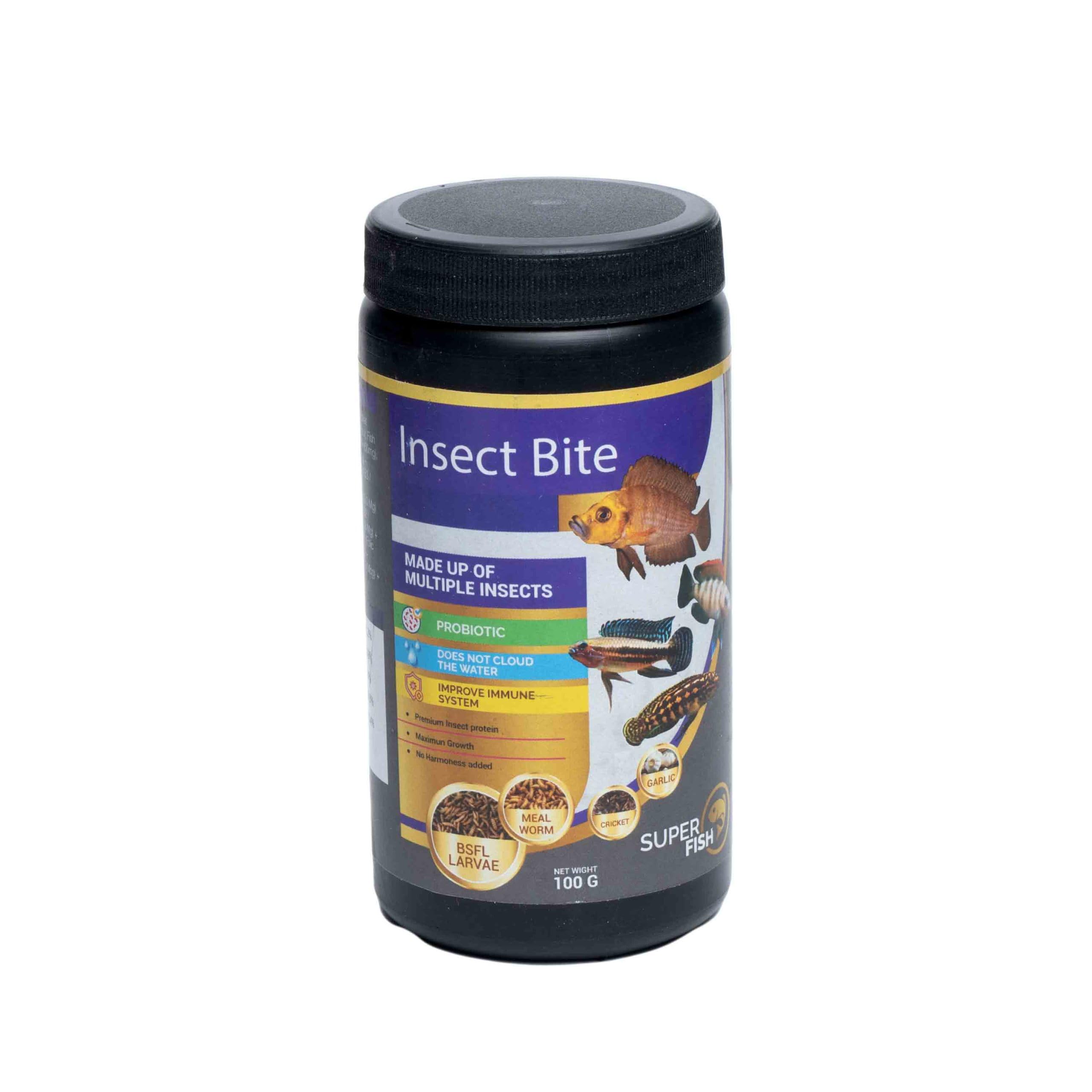 Superfish Insect Bites - High-Protein Fish Food for Enhanced Health and Vibrant Colors, All Life Stages, Pellet, 1 Count