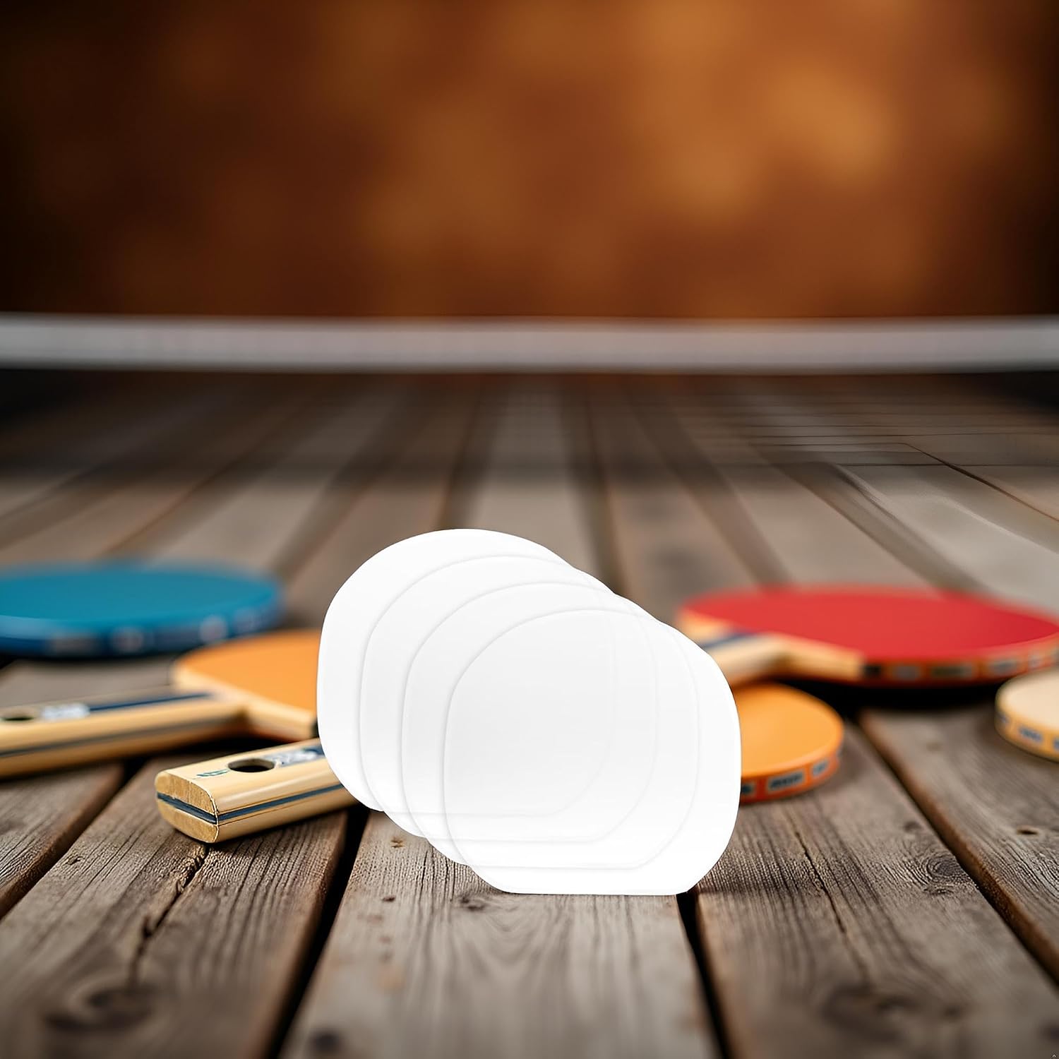 Jinshining 4 Pcs Transparent Table Tennis Rackets Adhesive Protective Film Adhesive Protective Film for Table Tennis Rubber Protector Table Tennis Rackets Maintenance Cover Table Tennis Accessories