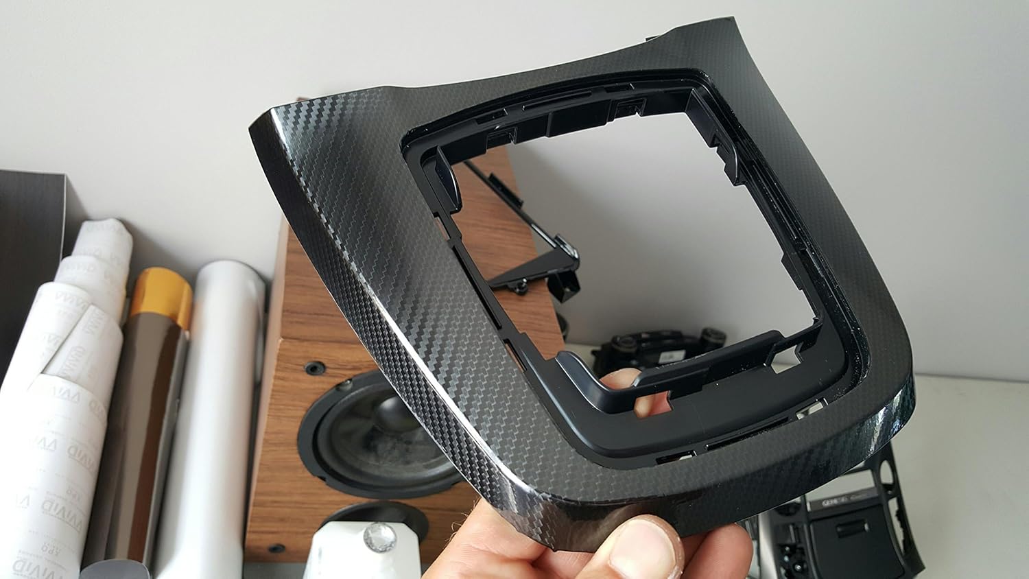 VVIVID Epoxy High Gloss Carbon Vinyl Automotive Wrap Film DIY Easy to Install No Mess (3ft x 5ft, Black)