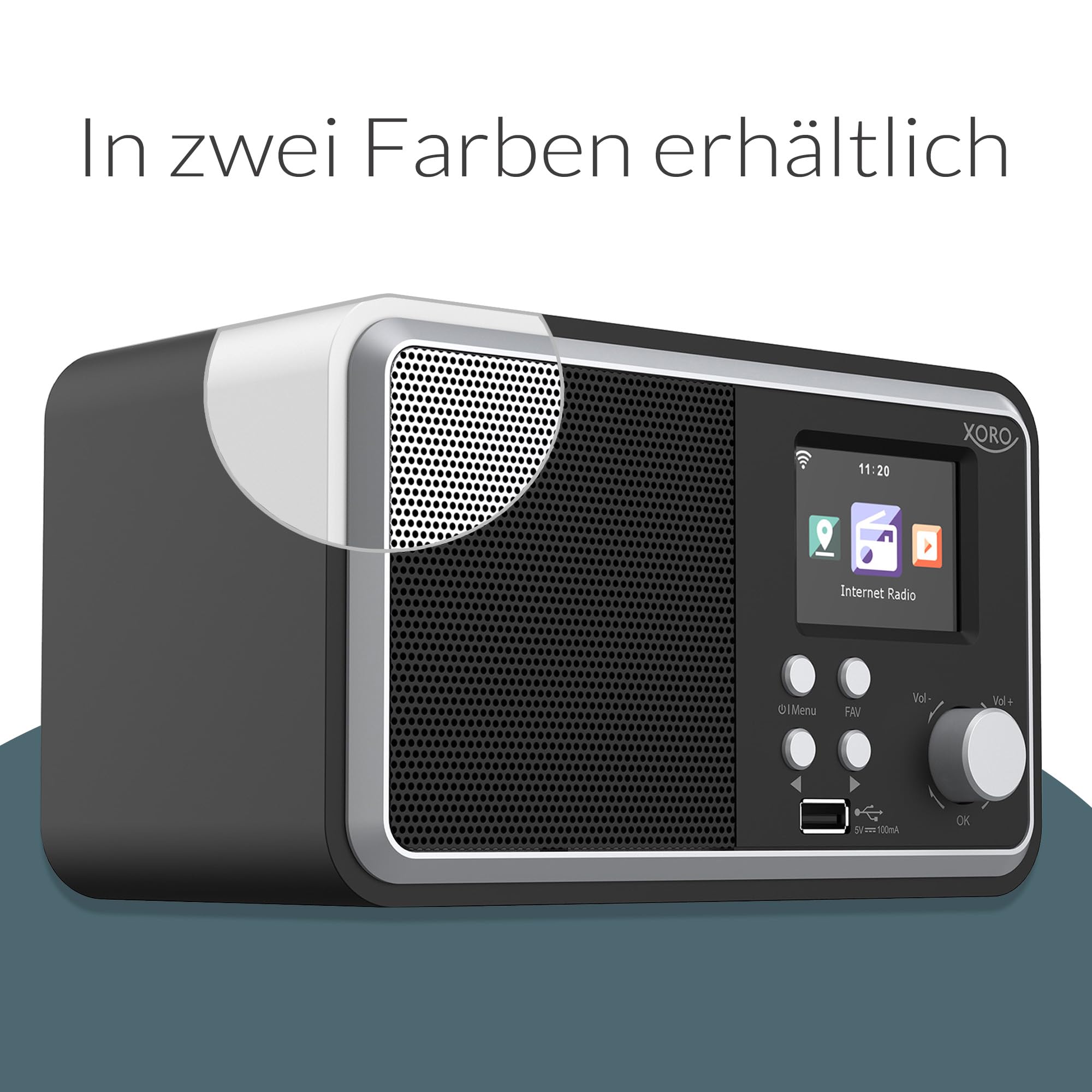 XORO DAB 300 IR digitales WLAN Internet Radio mit DAB+ & FM Empfang, Bluetooth 5.2, Podcast-Wiedergabe, 2,4" Zoll Farbdisplay, integriertem Wecker, Schwarz