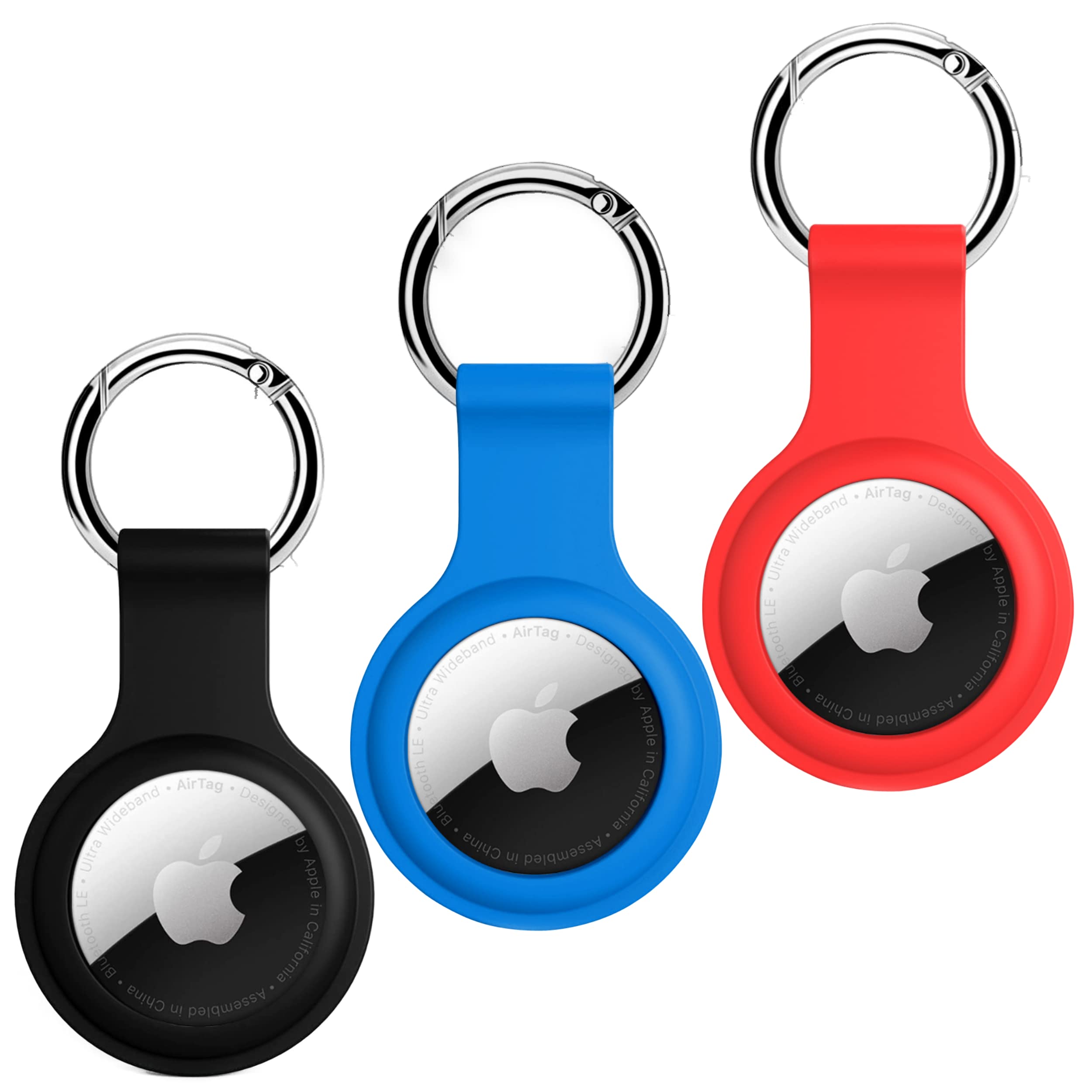 SQUIF Airtag Case for Apple Airtags Silicone Case Protective Cover for Airtag Case Locator Tracker Anti-Lost Device Keychain Protection Sleeve (1 Black, 1 Blue, 1 Red) (B09VFTX5BH) Amazon Price History, Amazon Price Tracker