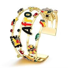 Juneteenth Bracelets African Cuff Bracelets for Black Women Sunflower Afro Fist Africa Map Wide Open Cuff Bracelet Black History African Jewelry Outfits
