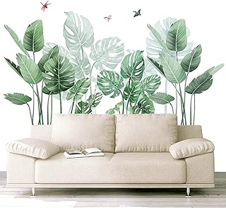 Adesivo Murale Pianta Tropicale(taglia larga 140×85cm) Adesivo Murale Foglia Verde Adatto per Camera Da Letto, Soggiorno, Sala Da Pranzo Parete di Fondo Tv, Corridoio,Ecc