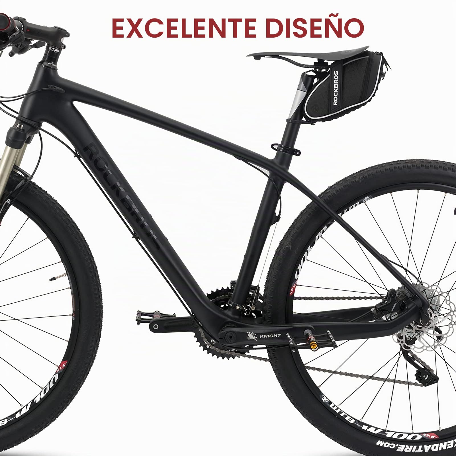 ROCKBROS Bolsa Sillín de Bicicleta Alforja bajo Asiento para MTB Bicicleta Carretera Bolsa Porta Herramientas, Negro/Rojo