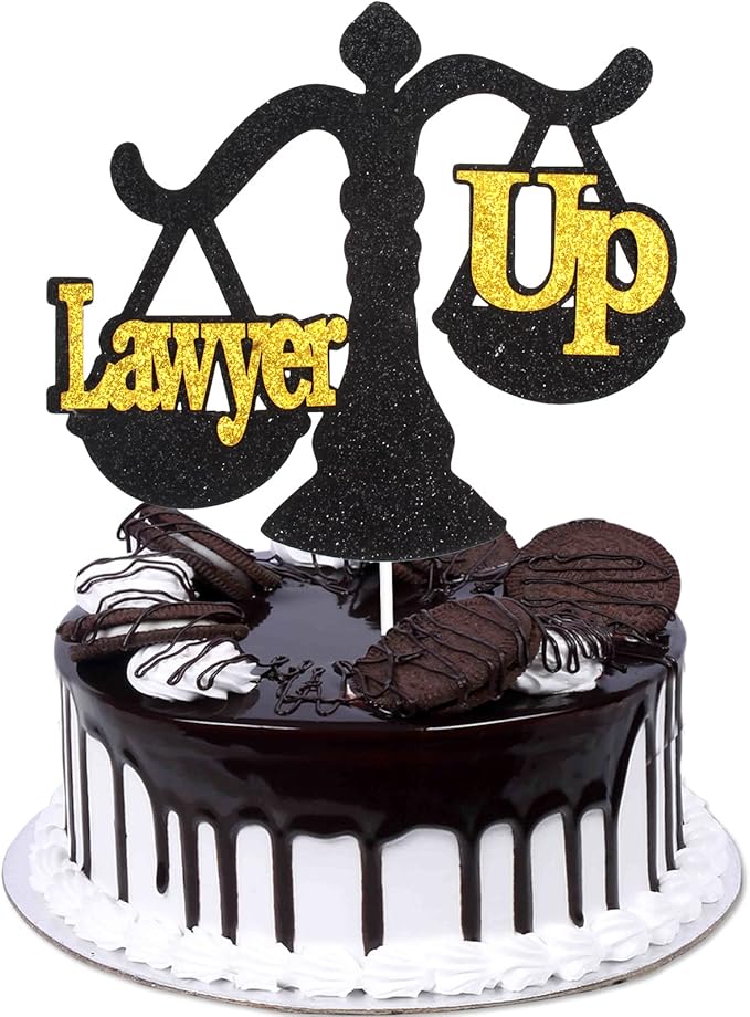 Lawyer Up 2023 Graduation Cake Topper Congrats Class Of 2023 Gold Glitter Scales