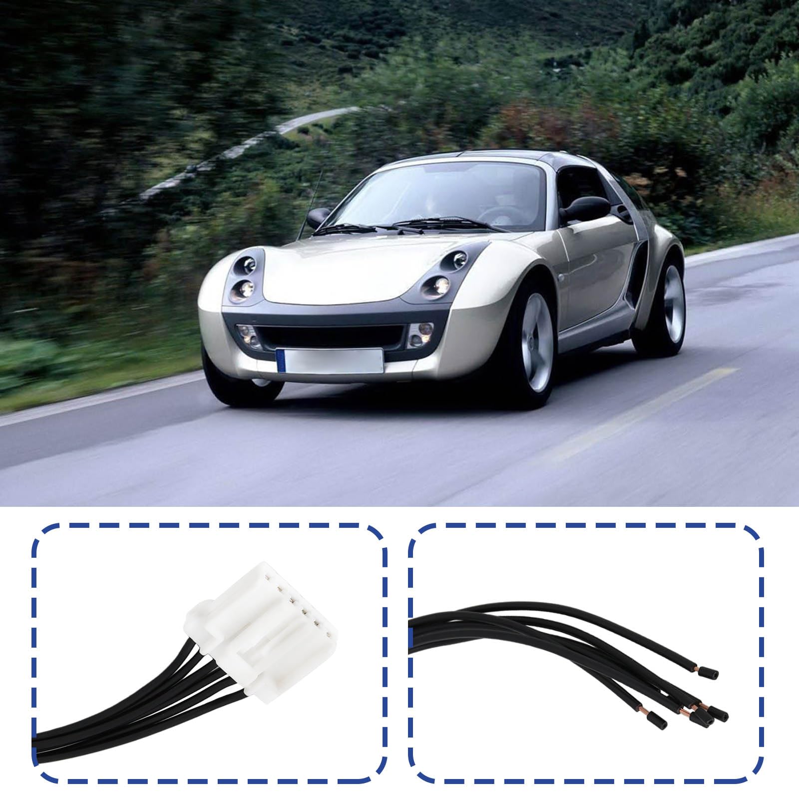 1pc 6Pin Fan Speed Switch Connector Repair Kit Motor Fan Resistance Heater Female Cable Replacement Part 0015415 Compatible with Smart Roadster 452