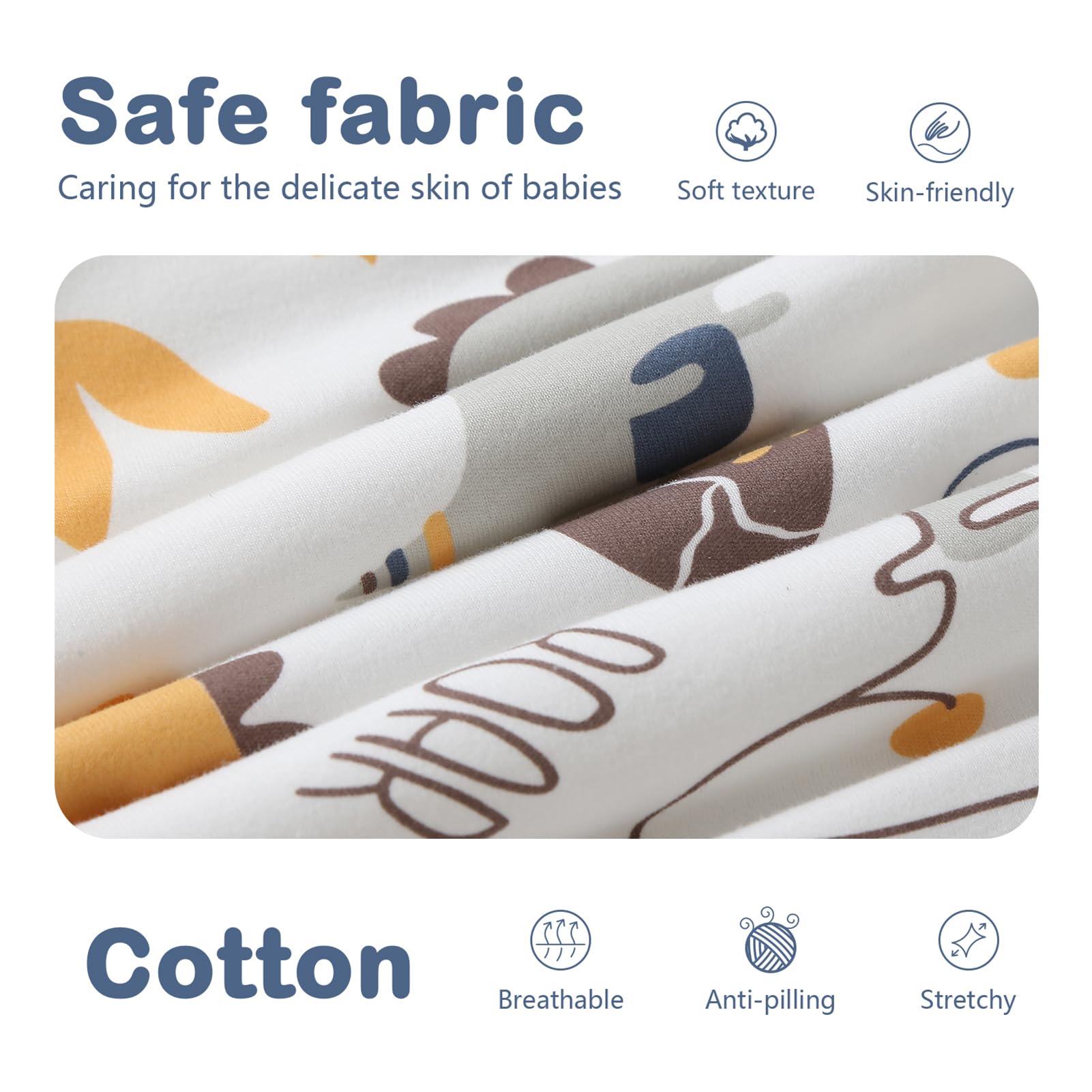Saco de Dormir para bebé de Invierno de 3,5 TOG con Mangas extraíbles, Saco de Dormir 100% algodón con Brazos