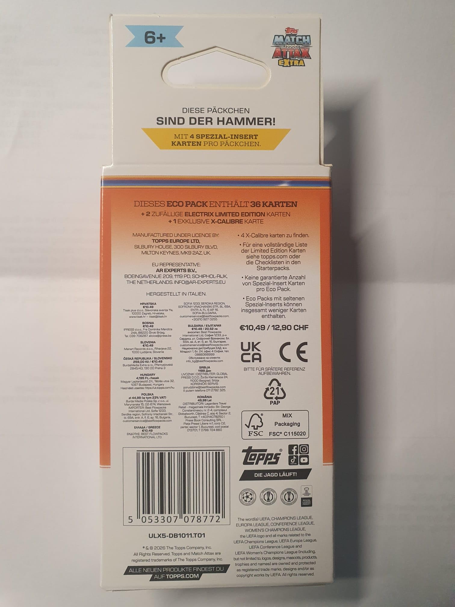 Topps Match Attax EXTRA 2025/2026 – ECO‑Pack 39 Karten 2 Electrix Limited Editions + 1 Exklusive X‑Calibre Karte UEFA Champions League Trading Cards - 5