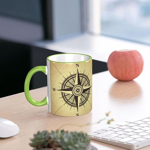 Miniatura 6 de Taza de café vintage con brújula, tazas de café de cerámica con asa, tazas de té, tazas para café, tazas para beber, regalos para mujeres y hombres,