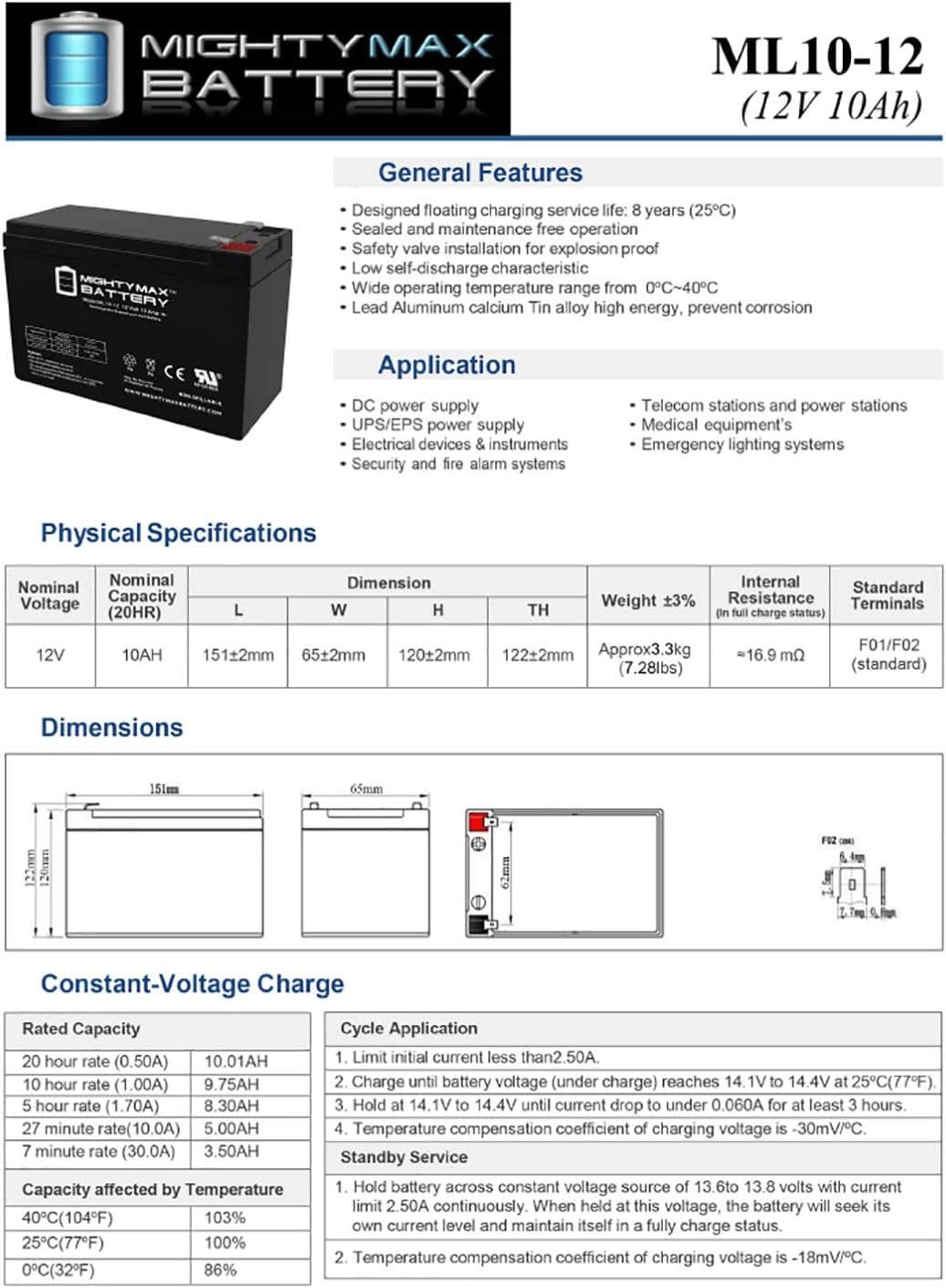 Mighty Max Battery 12v 10a Ah Sla Battery replaces Tusa Sav -7 Scooter Sottomarino - 4 package 6 71T7Irt49sL. AC SL1500