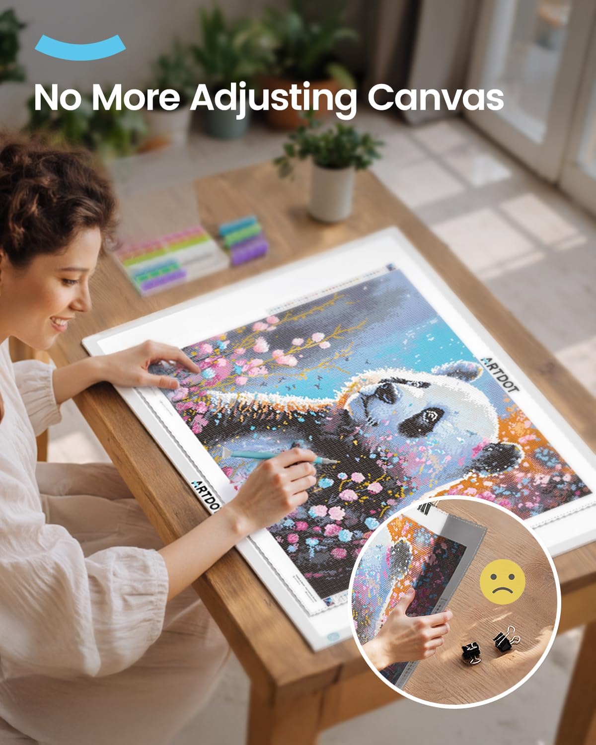 ARTDOT A1 Large LED Light Pad for Diamond Painting AC Powered Light Board Kit Adjustable Brightness Light Box Drawing for 5D Diamond Painting Kits