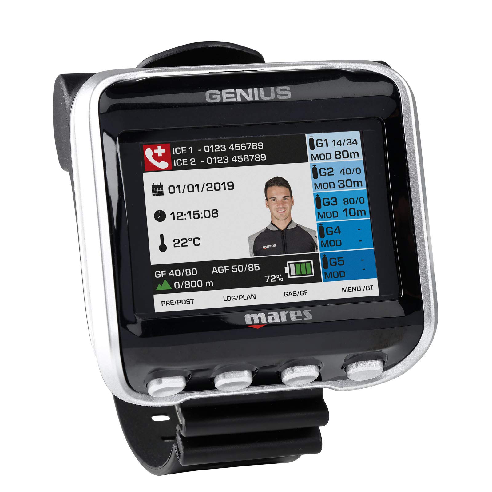 Mares Genius Ordinateur de plongée avec émetteur LED