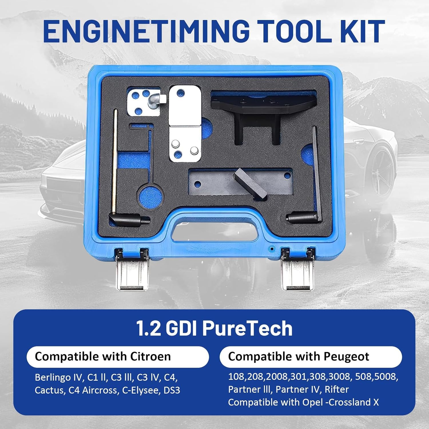 TANIASHOP Kit Messa in Fase Motori PSA 1.0 1.2 PureTech GDI VTi VVT per Peugeot Citroen Opel Toyota – Set Fasatura Professionale Alberi a Camme e Volano